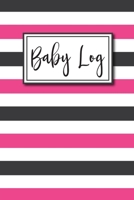 Baby Log: Record Daily Routines Tracking Feedings Diaper Changes Sleep Patterns Daily Mom Self Care Journal Pages Doctor Visits Immunizations and Milestones Pink Stripes 1697263151 Book Cover