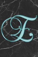 E Journal: A Monogram E Initial Capital Letter Notebook For Writing And Notes: Great Personalized Gift For All First, Middle, Or Last Names (Teal Turquoise Gold Black Marble Print) 1705920179 Book Cover