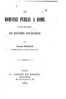 Le Domaine Public a Rome Et Son Application En Matia]re Artistique 1147602786 Book Cover