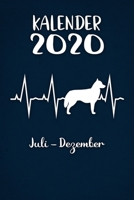 Kalender 2020: Blauer Tageskalender Sibirischer Husky Herzschlag Hunde 2. Halbjahr Juli Dezember ca DIN A5 weiß über 190 Seiten 1650649932 Book Cover