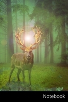 Notebook: Hirsch, Wald, Krone, Damwild Notizbuch / pers�nliches Tagebuch / Schreibheft / Logbuch / Planer / Vokabelheft / Notizen - 6 x 9 Zoll (15,24 x 22,86 cm, ca. DIN A5), 150 linierte Seiten mit D 1707646961 Book Cover