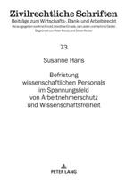 Befristung Wissenschaftlichen Personals Im Spannungsfeld Von Arbeitnehmerschutz und Wissenschaftsfreiheit 3631789475 Book Cover