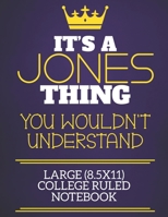 It's A Jones Thing You Wouldn't Understand Large (8.5x11) College Ruled Notebook: Show you care with our personalised family member books, a perfect ... books are ideal for all the family to enjoy. 1674313934 Book Cover