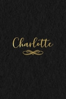 Charlotte: Personalized Journal to Write In Black Gold Custom Name Line Notebook 1670901440 Book Cover