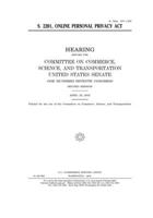 S. 2201, Online Personal Privacy Act 1671356519 Book Cover