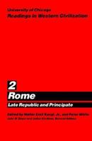 University of Chicago Readings in Western Civilization, Volume 2: Rome: Late Republic and Principate (Readings in Western Civilization) 0226069370 Book Cover