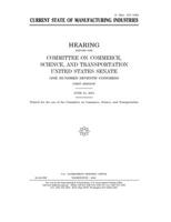 Current state of manufacturing industries 1673792723 Book Cover