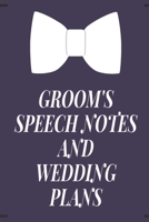 Groom's Speech Notes and Wedding Plans: Navy and whitebow tie wedding lined paperback jotter 1694358623 Book Cover