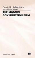 The Modern Construction Firm 0333627628 Book Cover