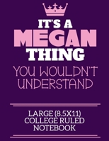 It's A Megan Thing You Wouldn't Understand Large (8.5x11) College Ruled Notebook: A cute notebook or notepad to write in for any book lovers, doodle writers and budding authors! 1709902256 Book Cover