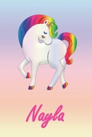 Nayla: Personalisiertes individualisiertes Einhorn Notizbuch / pers�nliches Tagebuch / Schreibheft / Logbuch / Planer / Vokabelheft / Notizen - 6 x 9 Zoll (ca. DIN A5), 110 linierte Seiten mit Datumsl 167699839X Book Cover