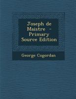 Joseph de Maistre 1149421665 Book Cover