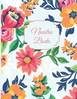 Nuestra Boda: Planificador de Boda Organizador y Agenda para Novias o Novios para planear todas las actividades previas a la boda tema floral rosa y azul 8.5 x 11 in 135 pag 1089214421 Book Cover