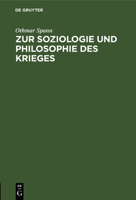 Zur Soziologie Und Philosophie Des Krieges 3111158330 Book Cover
