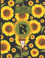 2020 Monthly Planner: Smiling Sloth Sunflowers Personalized Monogram Initial B Letter B Appointment Calendar Organizer And Journal For Writing 1710049707 Book Cover