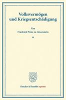Volksvermogen Und Kriegsentschadigung 3428165756 Book Cover
