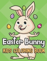 Easter Bunny Kids Coloring Book: Bunny Juggling Eggs Cover Color Book for Children of All Ages. Green Diamond Design with Black White Pages for Mindfulness and Relaxation 1695397517 Book Cover