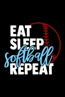 Eat Sleep Softball Repeat: Girls Softball Team Hydration Tracker - Daily Water Reminder Log - 13 Month Fluid Tracking Checklist 1088549012 Book Cover