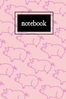 Pink pig print notebook: novelty pig notebook 6x9 167668543X Book Cover