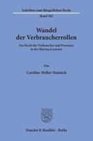 Wandel Der Verbraucherrollen: Das Recht Der Verbraucher Und Prosumer in Der Sharing Economy 3428157966 Book Cover