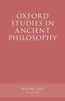 Oxford Studies in Ancient Philosophy V62 0192885189 Book Cover