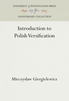 Introduction to Polish Versification 0812275802 Book Cover