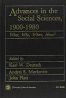 Advances in the Social Sciences 1900-1980 0819151718 Book Cover