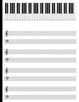 Piano Keys and Music Composition Staffs: 8.5 x 11 College Ruled Notebook 1658134680 Book Cover
