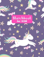 Sketchbook for Kids: Unicorn Pretty Unicorn Large Sketch Book for Drawing, Writing, Painting, Sketching, Doodling and Activity Book- Birthday and Christmas Gift Ideas for Kids, Girls, Boys, Teens and  1655577964 Book Cover