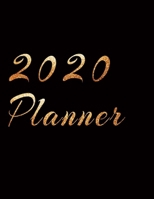 2020 Planner Weekly and Monthly Jan 1, 2020 to Dec 31, 2020 year planner gilt Auric Aureate & golden style lover Black Cover day by day scheduler agenda Weekly & Monthly Planner & planning Calendar Vi 1677389168 Book Cover