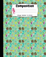 Composition: African American Mermaid Twins Wide Ruled School Notebook 1072835401 Book Cover