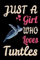 Just a Girl Who Loves Turtles Sea Turtle Beach Lover Journal. Cool Sea Turtle Funny Turtle Aquatic Ocean Animal NotBook 1678483222 Book Cover