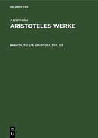 Opuscula, Teil 2,3 3112611993 Book Cover