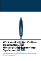 Wirksamkeit von Online-Besch�ftigungs-Hintergrund-Screening-Systemen 6202750693 Book Cover