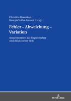 Fehler – Abweichung – Variation: Sprachnormen aus linguistischer und didaktischer Sicht 363181819X Book Cover