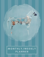 Monthly/Weekly Planner: Striped Teal Blue Japanese Origami Horse Weekly Planner + Monthly Calendar Views 12 Month Agenda Planner Gift For Horse Lovers 1676078401 Book Cover