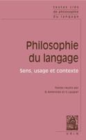 Textes Cles de Philosophie Du Langage: Vol. II: Sens, Usage Et Contexte 271162255X Book Cover