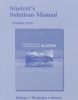 Student's Solutions Manual Elementary and Intermediate Algebra: Concepts and Applications 0321848772 Book Cover