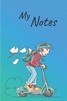 My Notes: Scooter Notebook Size 6 x 9, 100 Pages Trend and Original Convenient to rate Ideas 1676362592 Book Cover