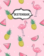 Sketchbook: Tropical Flamingos Sketching Book To Practice Drawing & Doodling, Artist Paint Pad, Large Blank Pages (8.5 x 11 in) 1712184539 Book Cover