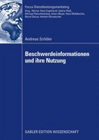 Beschwerdeinformationen und ihre Nutzung 3834912964 Book Cover