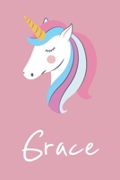 Grace: Personalized Unicorn Sketchbook For Girls And kids With Customized Name, Birthday Gift Idea, 120 Pages of  6" x 9" Blank Paper for Drawing, Sketching, Doodling (Sketch Books For Kids) 1654916056 Book Cover