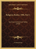 Religious Bodies, 1906, Part 1: Summary And General Tables 1165699435 Book Cover