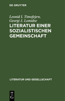 Literatur einer sozialistischen Gemeinschaft 3112646916 Book Cover