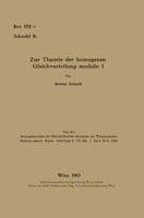 Zur Theorie der homogenen Gleichverteilung modulo 1 3662226987 Book Cover