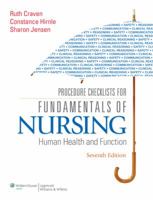 Procedure Checklist to Accompany Fundamentals of Nursing: Human Health and Function, 4E 1605477877 Book Cover