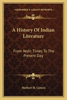A HISTORY OF INDIAN LITERATURE 1432514911 Book Cover