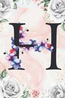 H: Cute Initial Monogram Letter H Gratitude and Daily Reflection Journal For Mindfulness and Productivity A 120 Day Daily Gratitude Journal with Marble Pattern with White Flower Framed Print 1661203094 Book Cover