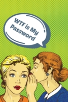 WTF is My Password: Personal Web Address & Password Book Cover 6x9 Vintage Retro Cartoon Funny Women Whisper 1676669310 Book Cover