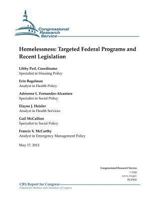 Homelessness: Targeted Federal Programs and Recent Legislation 1477651012 Book Cover
